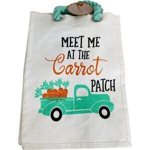 Meet Me At The Carrot Patch Cotton Tote Bag With Rope Handles Farmhouse Style